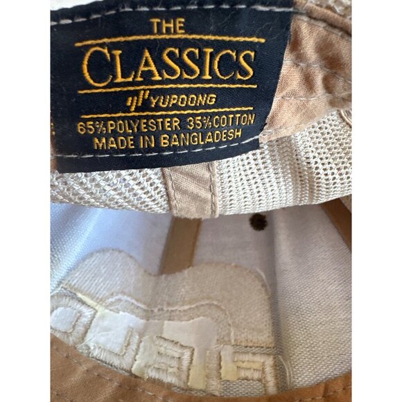 Field Logo Olive & Beige Trucker Hat Adjustable Snapback - Picture 4 of 5